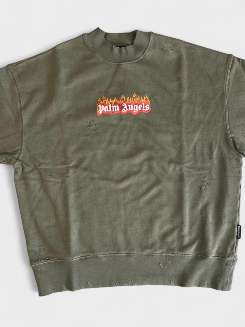 Burning Logo Sweatshirt Military Green