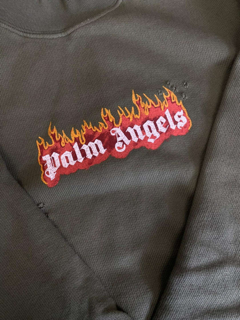 Burning Logo Sweatshirt Military Green