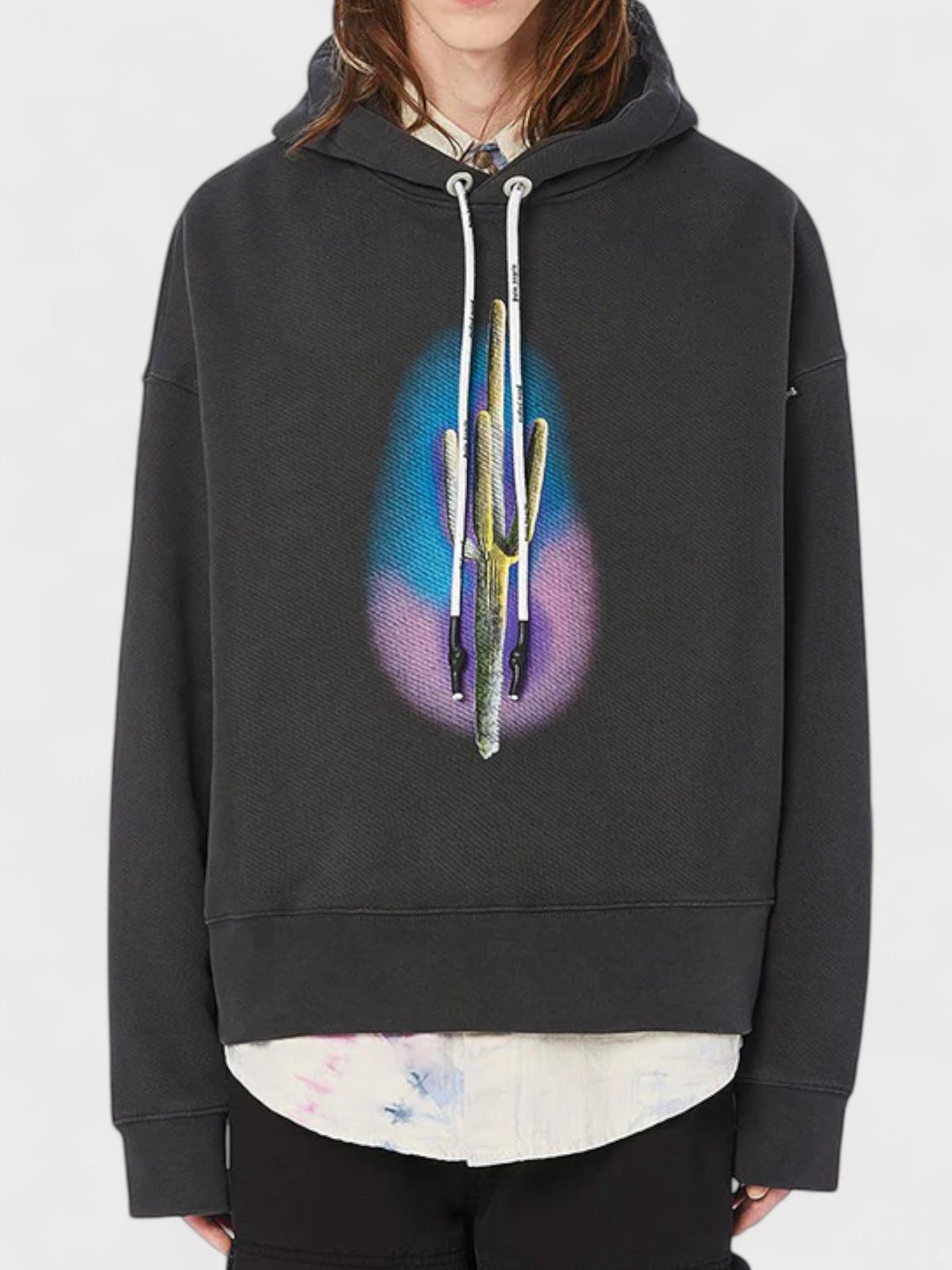 Palm Angels Cactus Hoody  Black Green