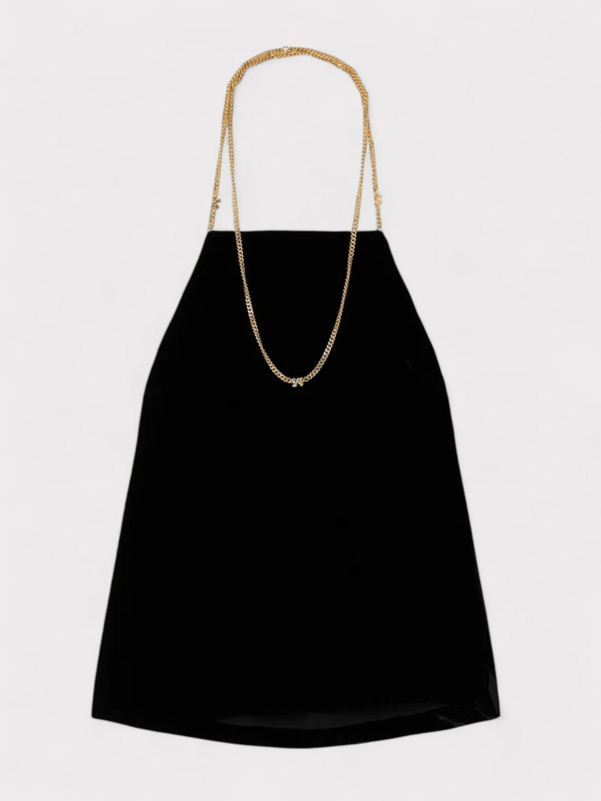 Chain Velvet Top Black