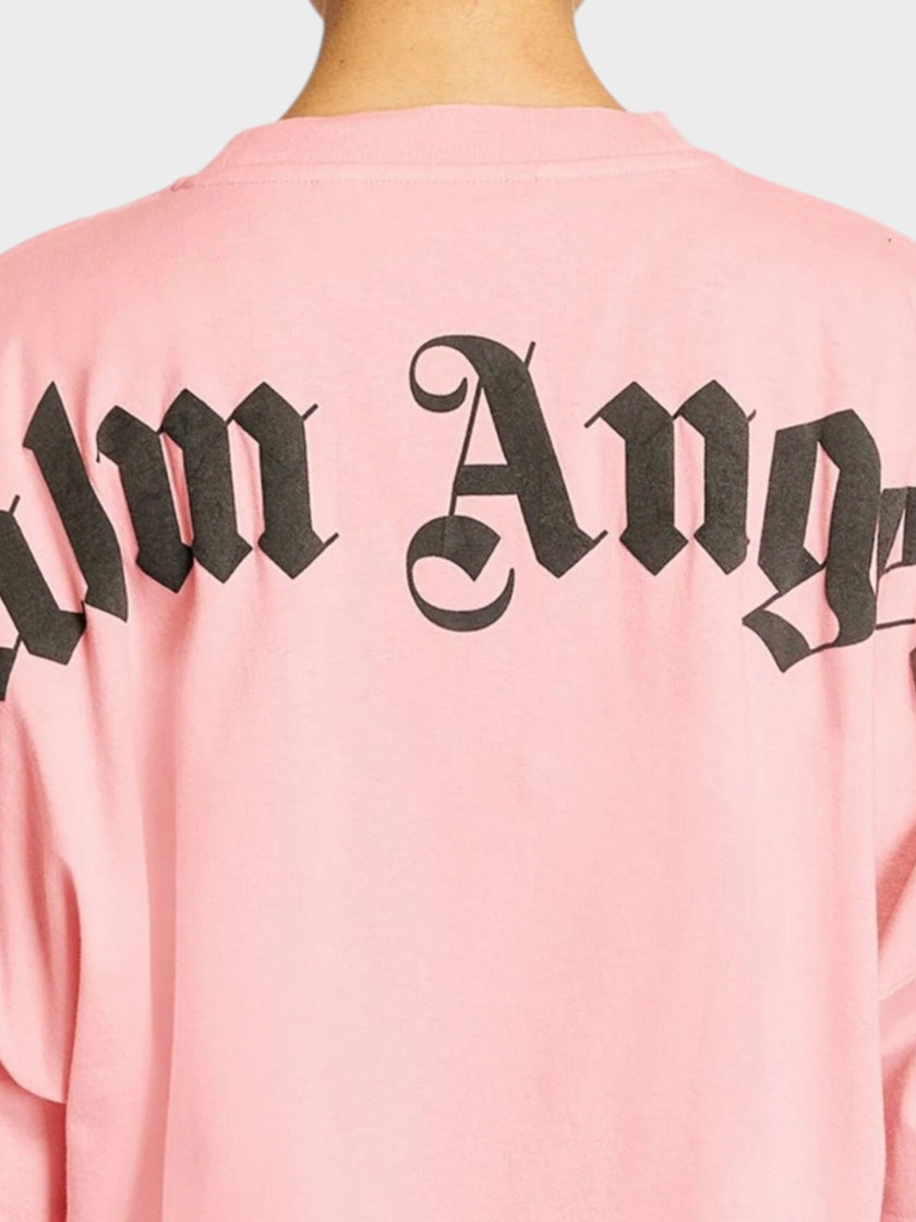 Palm Angels Classic Logo Long Sleeve Tee Almond Blossom