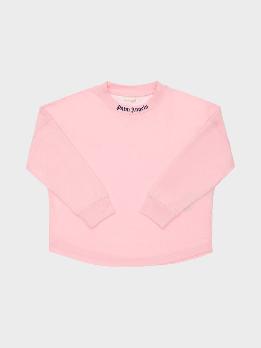 Palm Angels Classic Logo Long Sleeve Tee Almond Blossom