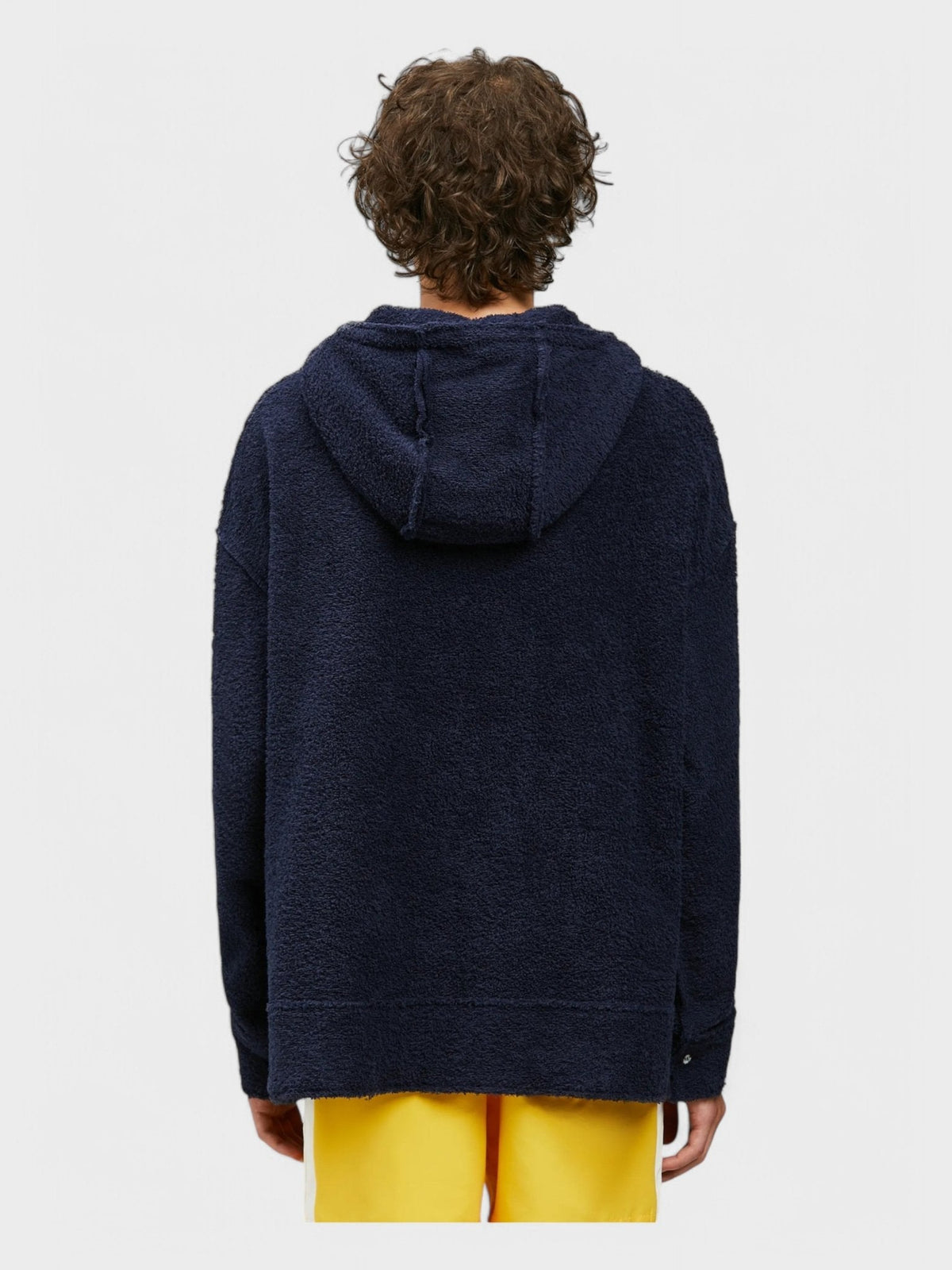 Palm Angels Coral Terry Oversized Hoodie Navy