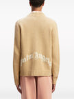Palm Angels Curved Logo Cardigan Beige