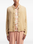 Palm Angels Curved Logo Cardigan Beige