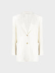 Palm Angels Knitted Tape Blazer White