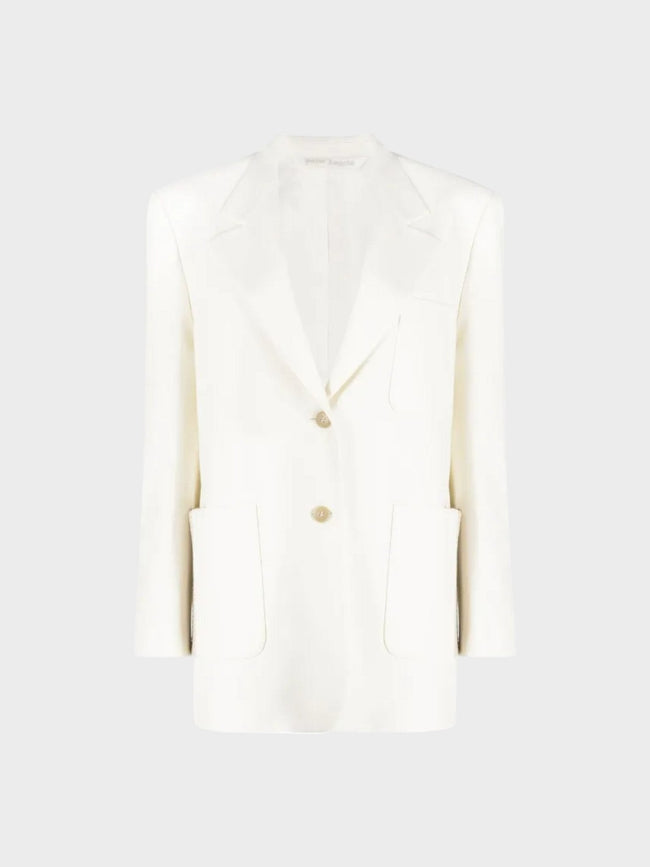Palm Angels Knitted Tape Blazer White