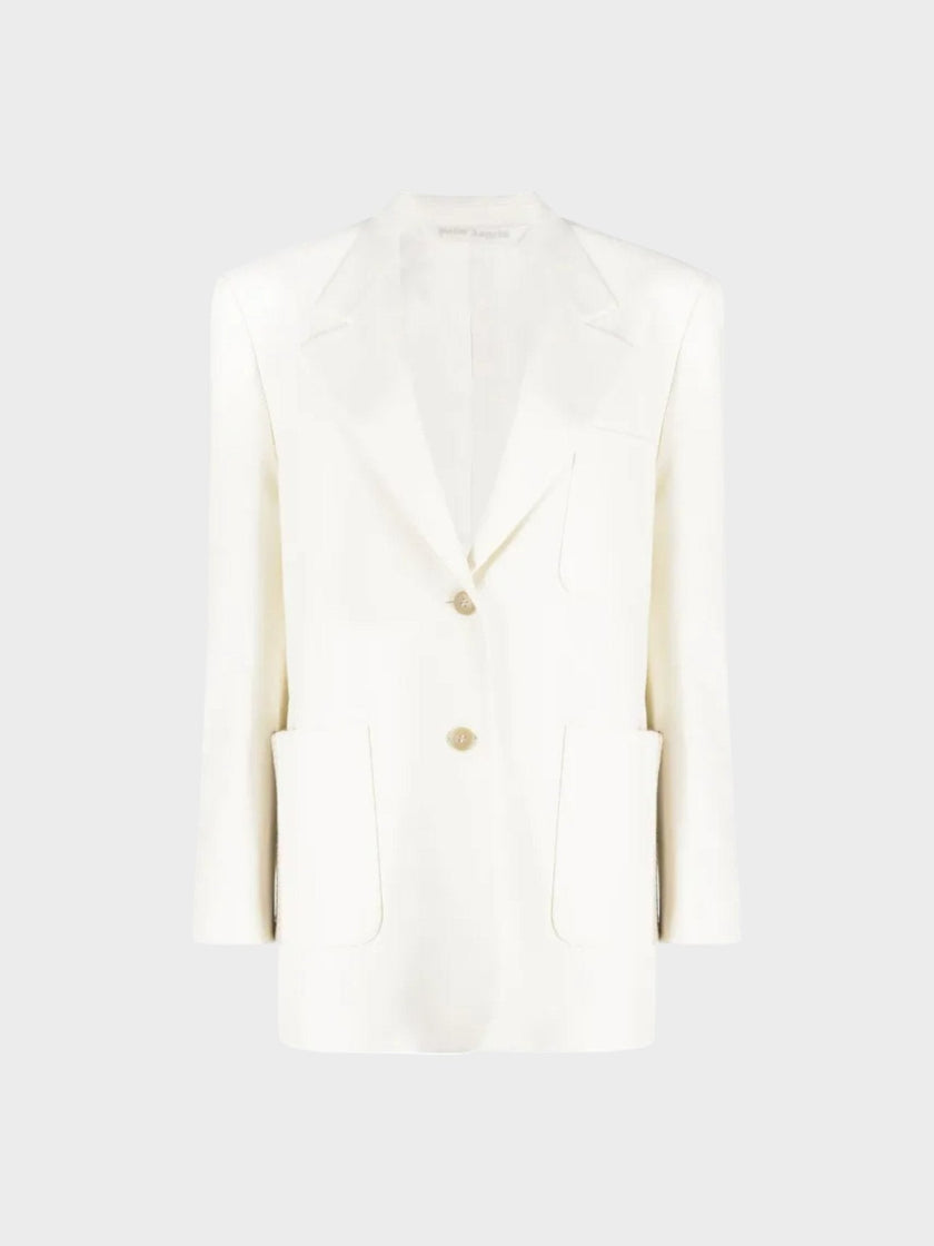 Palm Angels Knitted Tape Blazer White