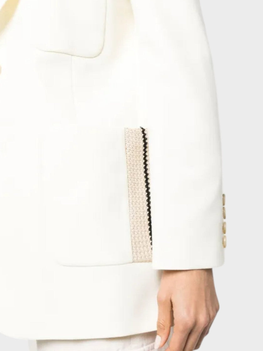 Palm Angels Knitted Tape Blazer White