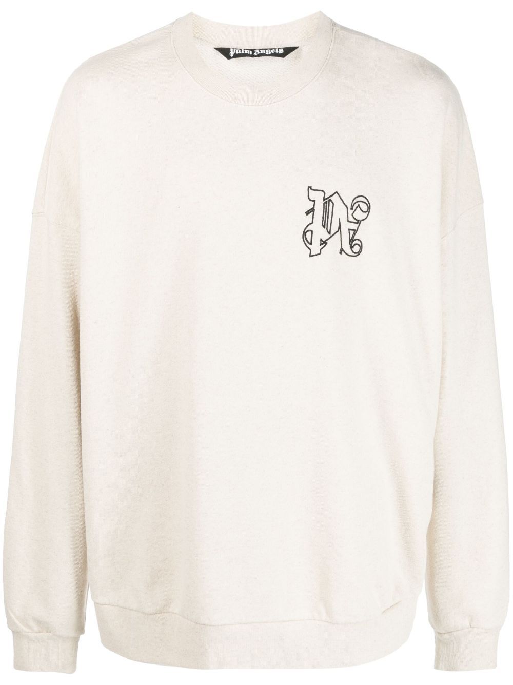 Palm Angels  Linen Crewneck Beige Black