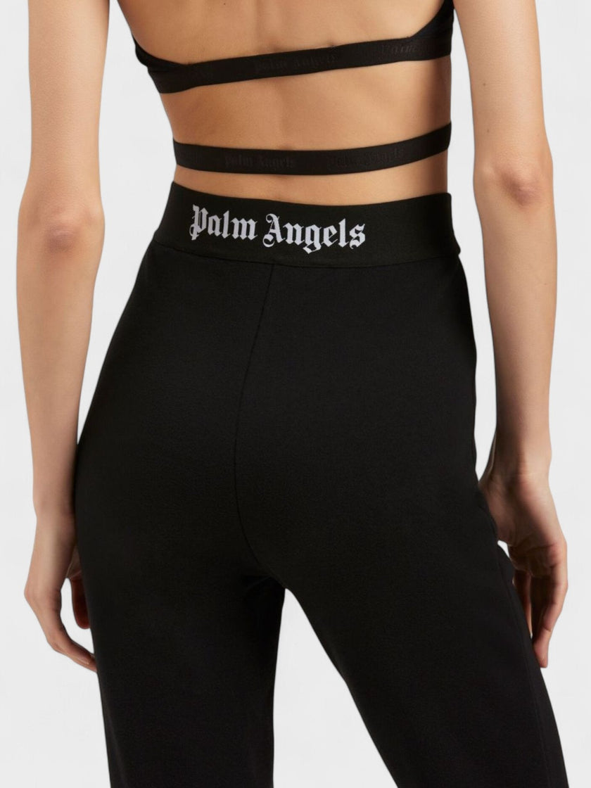 Palm Angels Logo Tape Flare Sweatpants Black