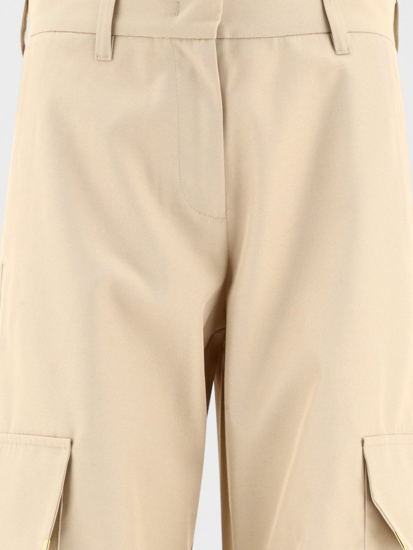 Metal Frame Trousers Beige