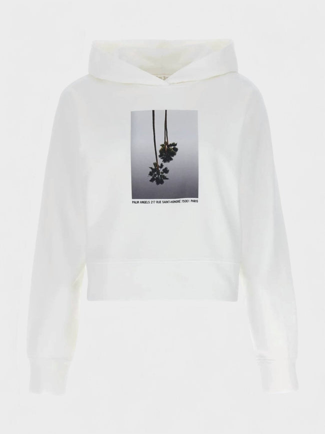 Palm Angels Mirage Fitted Hoodie White