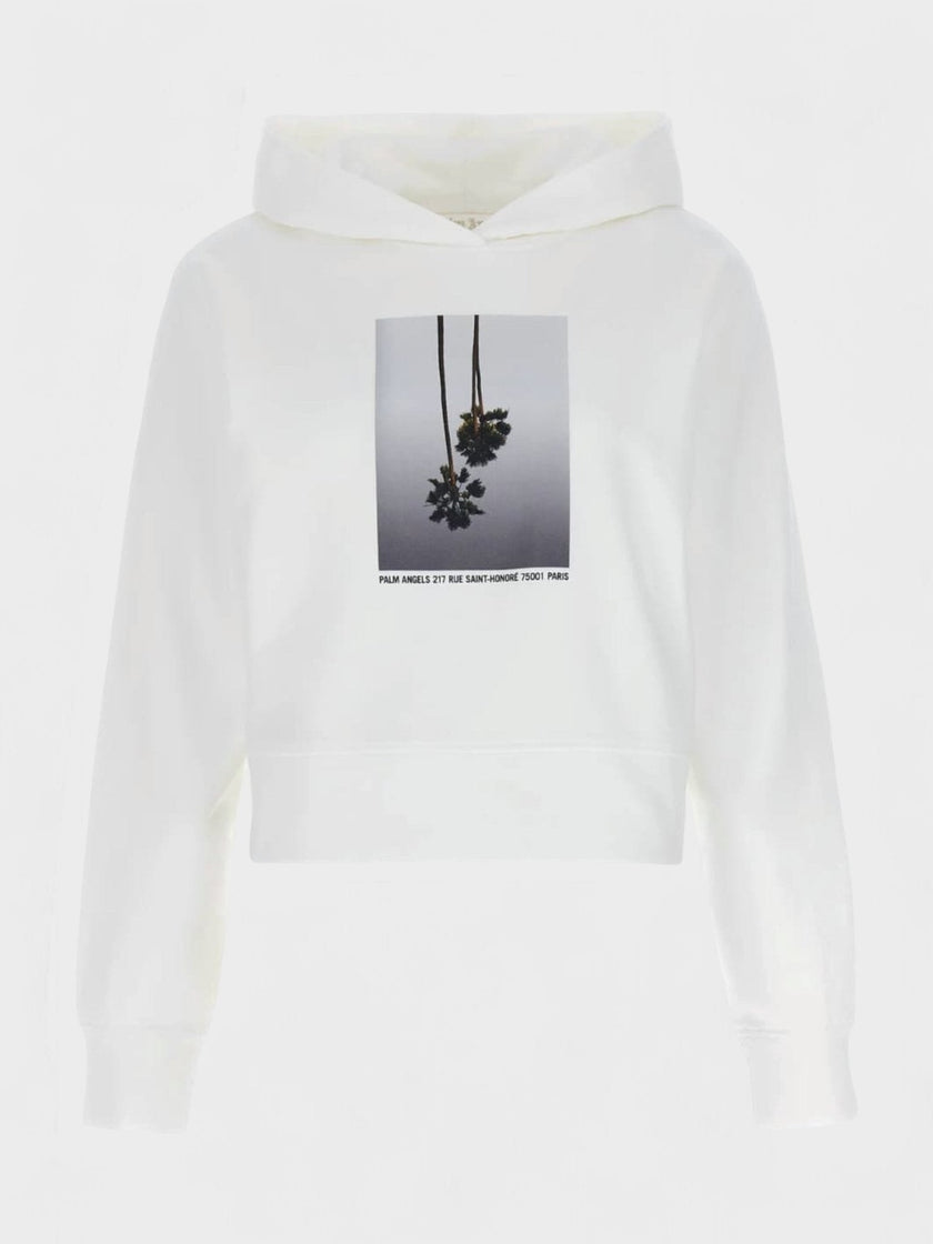 Palm Angels Mirage Fitted Hoodie White