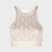 Monogram Jacquard Knit Bra Top Beige
