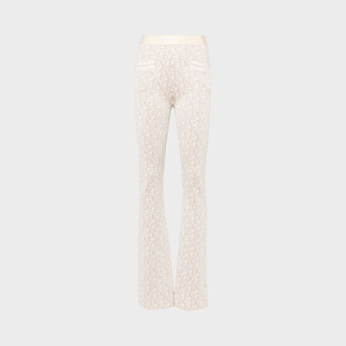 Monogram Jacquard Knitted Trousers Beige