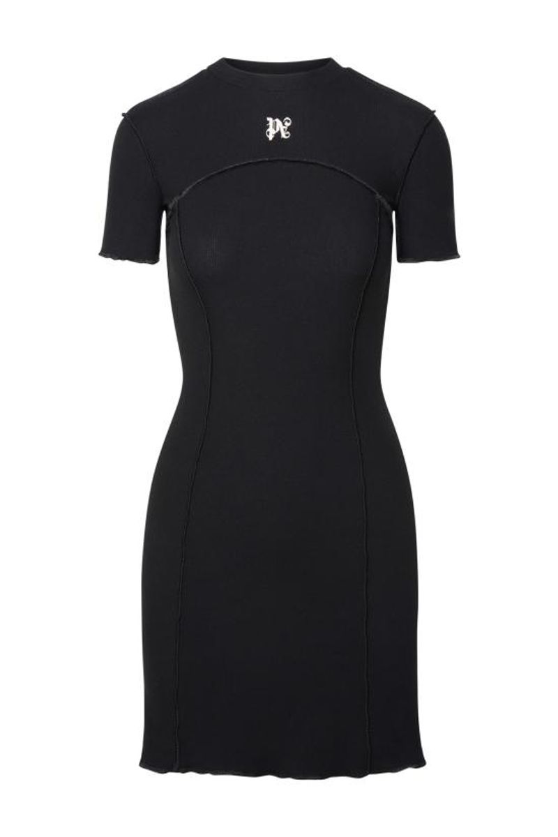 Monogram Mini Dress Black