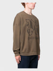 Monogram Statement Crew Loose Fit Brown