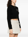 Palm Angels Monogram Studded Zip Sweater Black