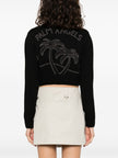 Palm Angels Monogram Studded Zip Sweater Black