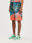 Palm Angels Oil On Canvas Long Swimshorts Multi
