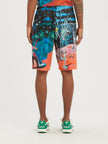 Palm Angels Oil On Canvas Long Swimshorts Multi