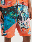 Palm Angels Oil On Canvas Long Swimshorts Multi