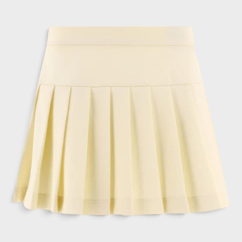 Pleated Mini Skirt White