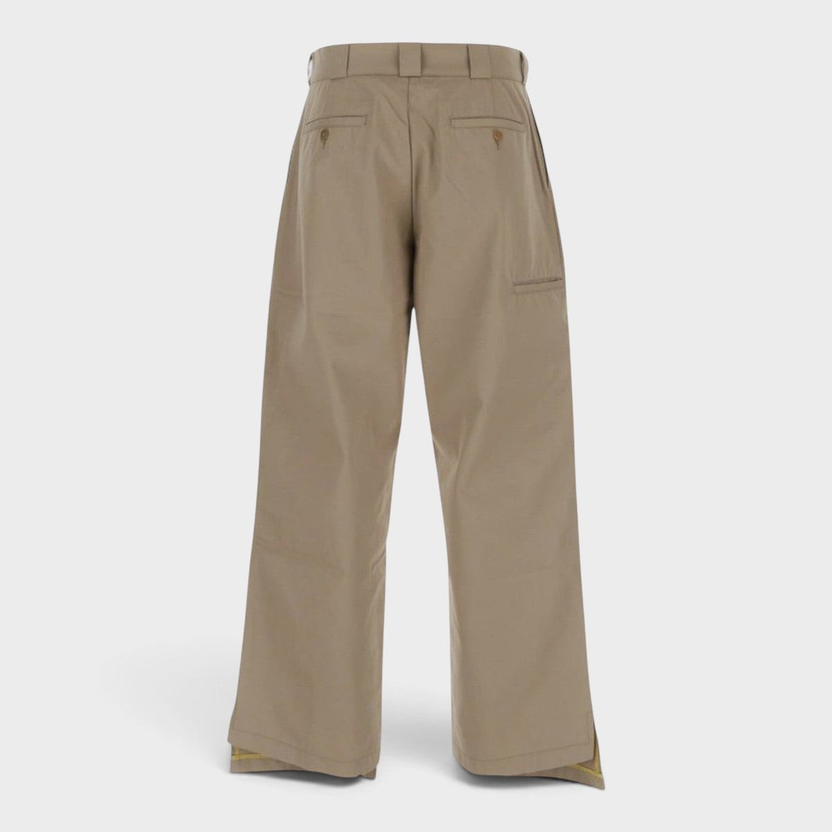 High Waisted Reversed Waistband Chino Pant Beige