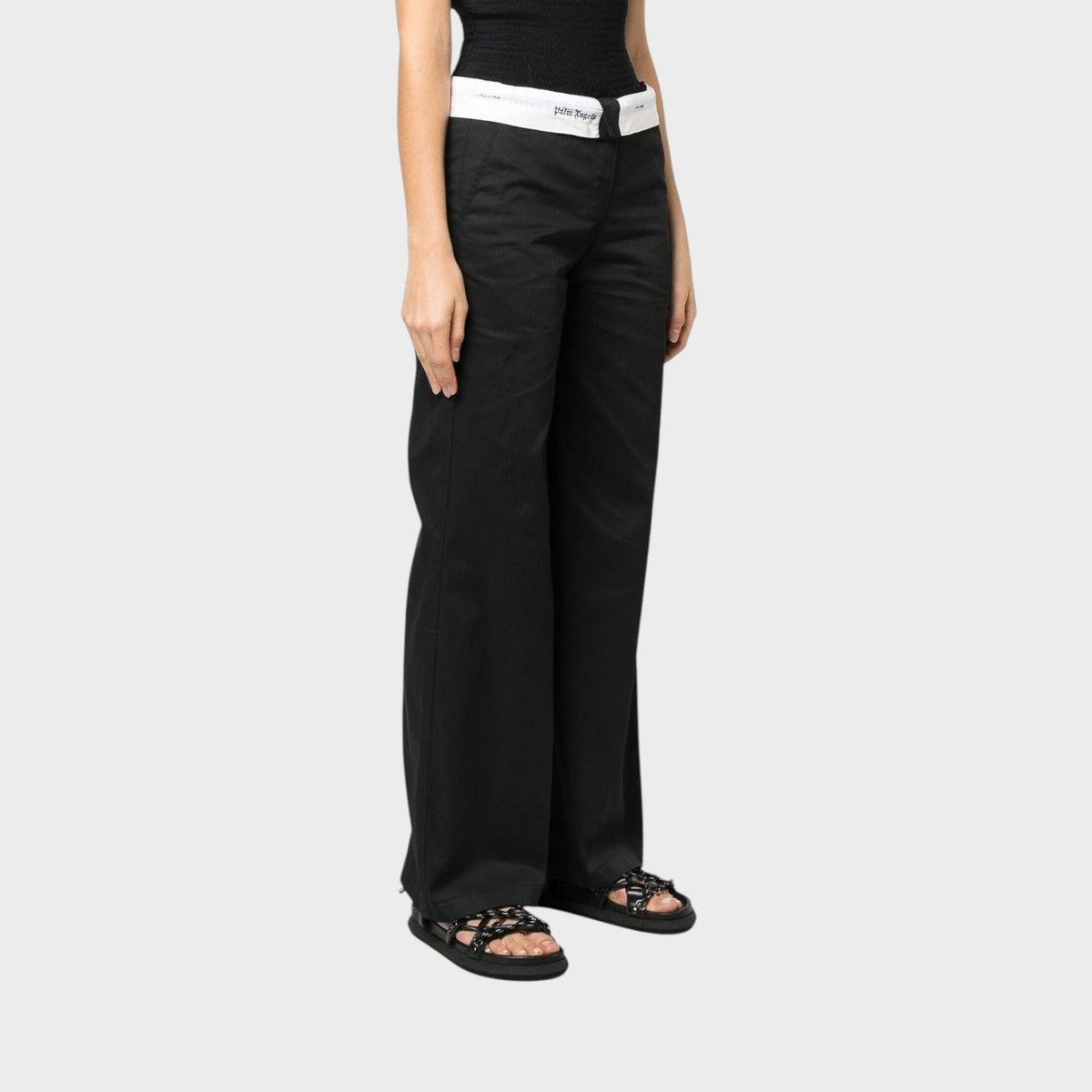 Palm Angels Reversed Wasitband Chino Pants Black