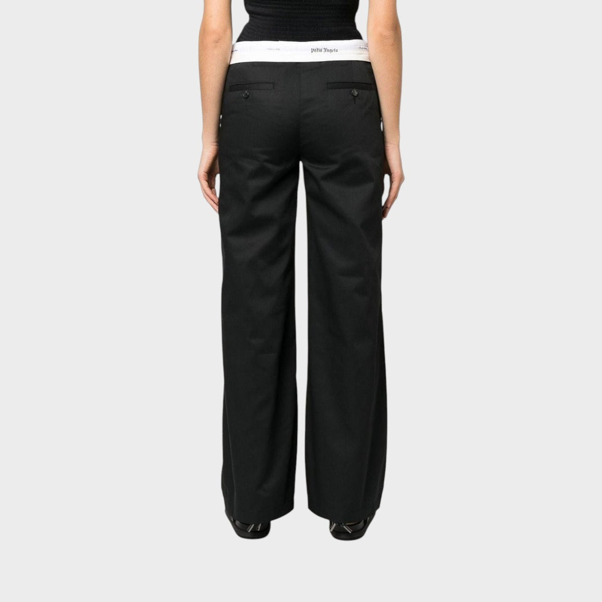 Palm Angels Reversed Wasitband Chino Pants Black