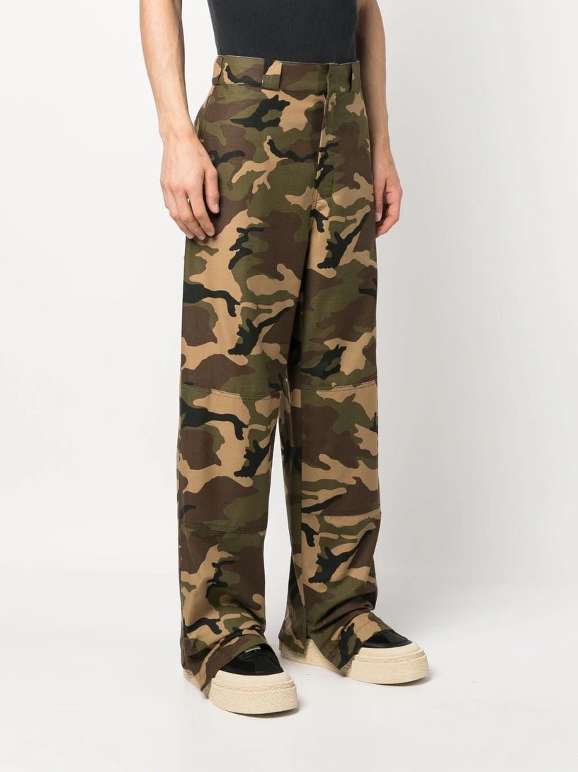 Palm Angels Sartorial Waistband Camo Workpants Green