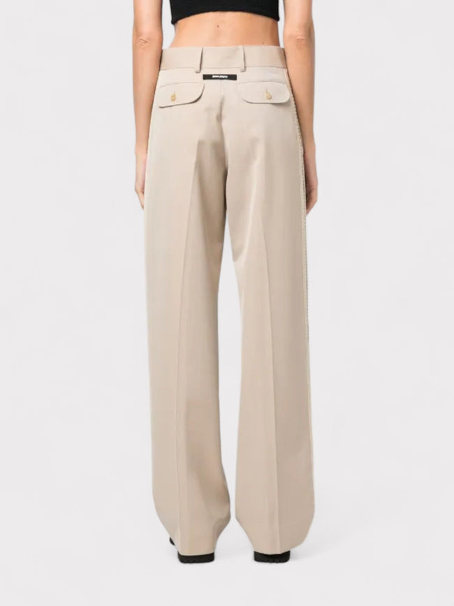 Tab Knit Pants Beige