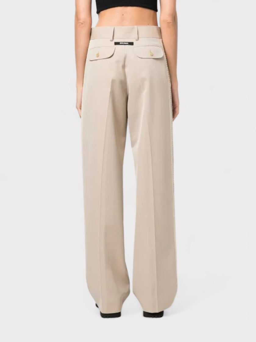 Tab Knit Pants Beige
