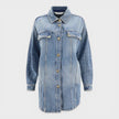 Washed Logo Denim Overshirt Blue