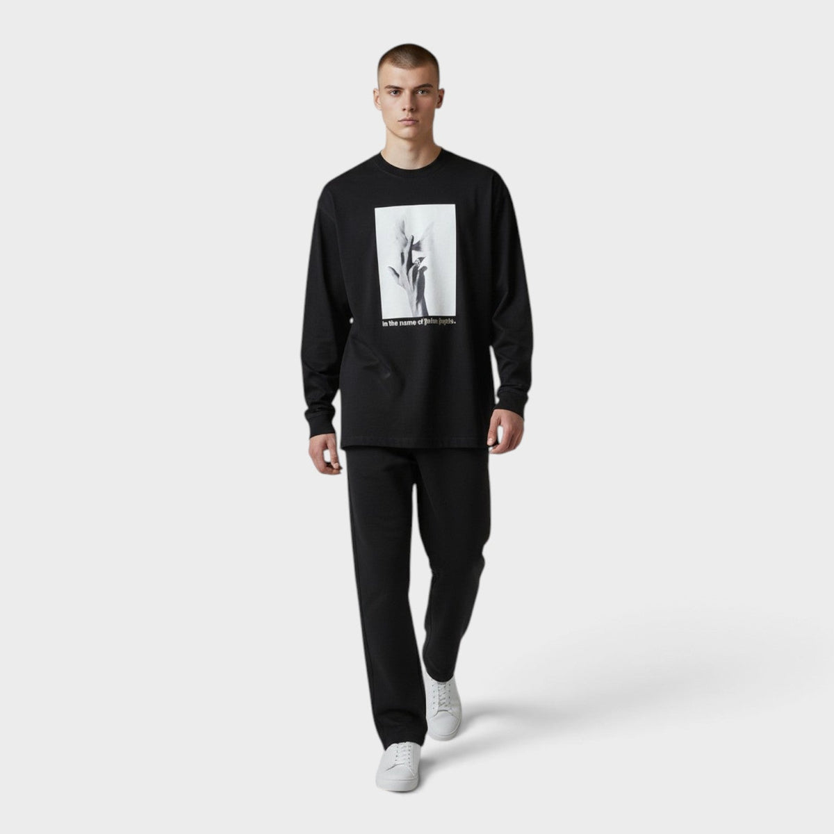 Wings Loose Tee Long Sleeve Black