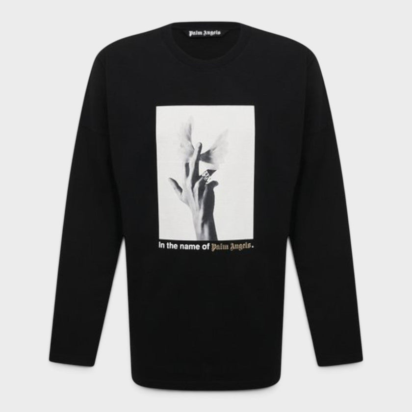 Wings Loose Tee Long Sleeve Black