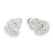 Boucles d'oreilles clous Monstera en forme de feuille de palmier argentées