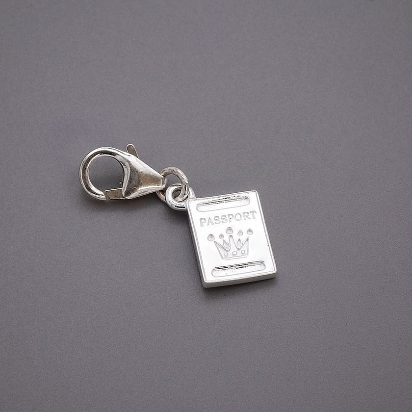 Breloque personnalisée Passeport en argent