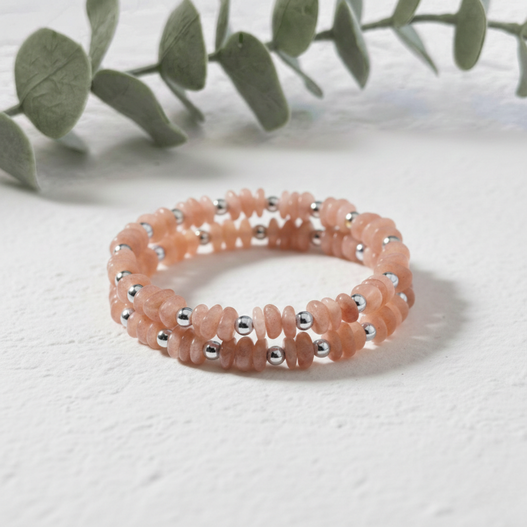 Peach Moonstone Bracelet