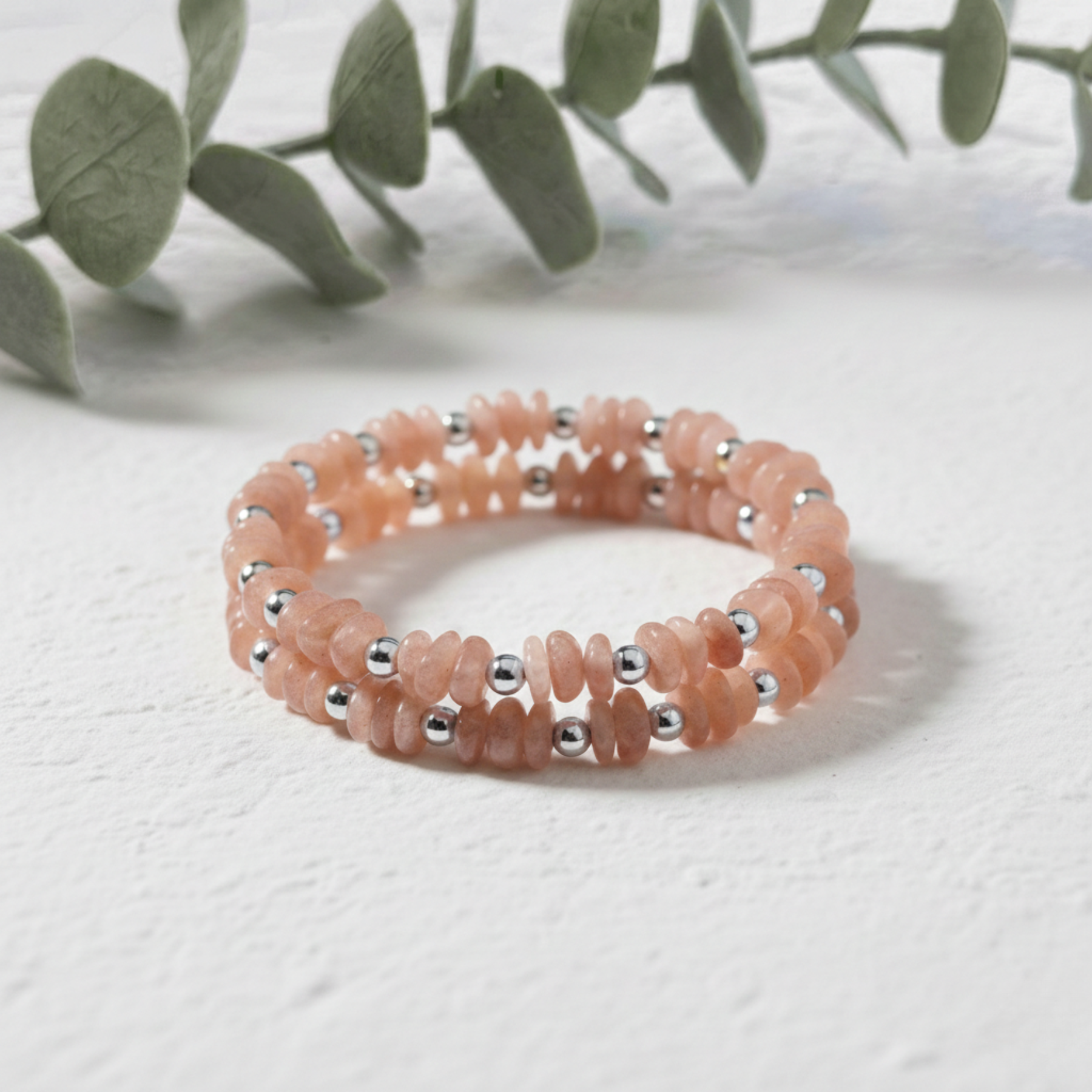 Peach Moonstone Bracelet