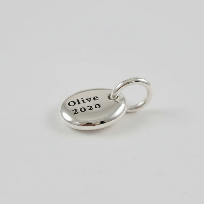 Pebble Personalised Silver Charm