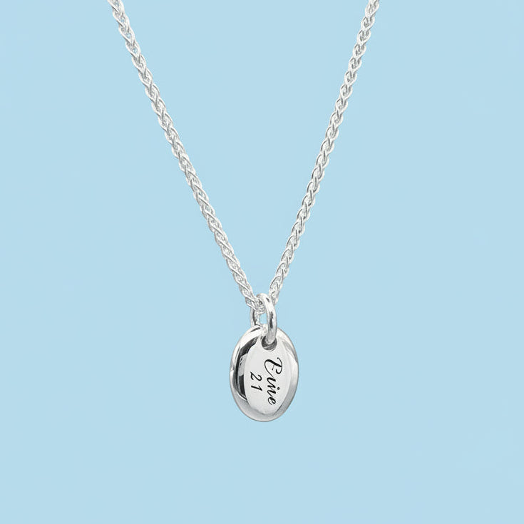 Pebble Personalised Silver Charm
