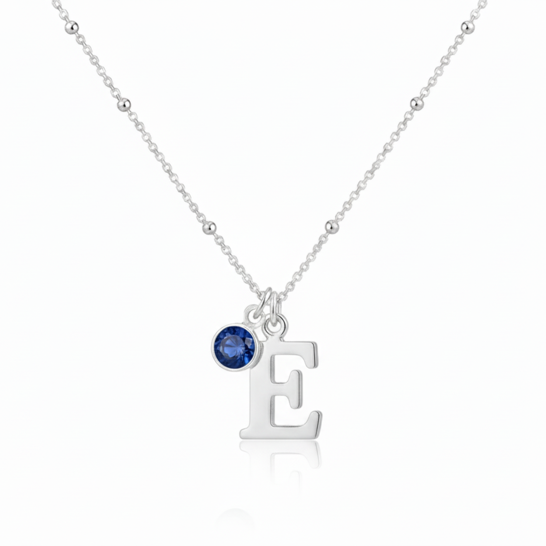 Initial & September Birthstone Necklace | Personalised Sapphire Gift