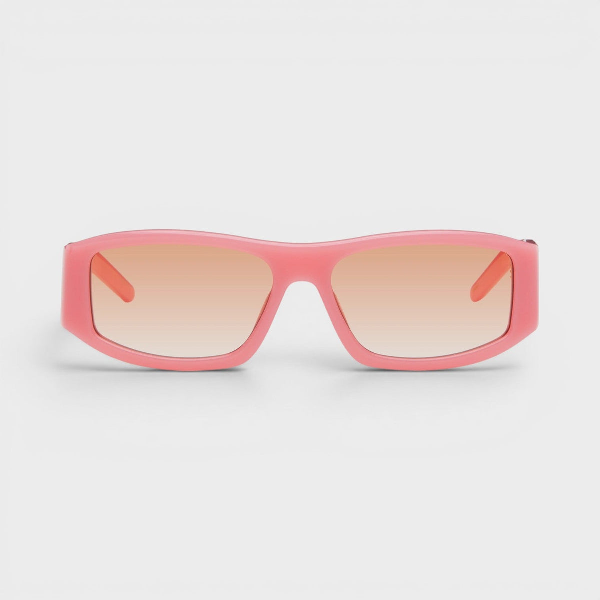 Rectangular Comb Acetate Sunglasses Pink Orange