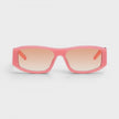 Rectangular Comb Acetate Sunglasses Pink Orange