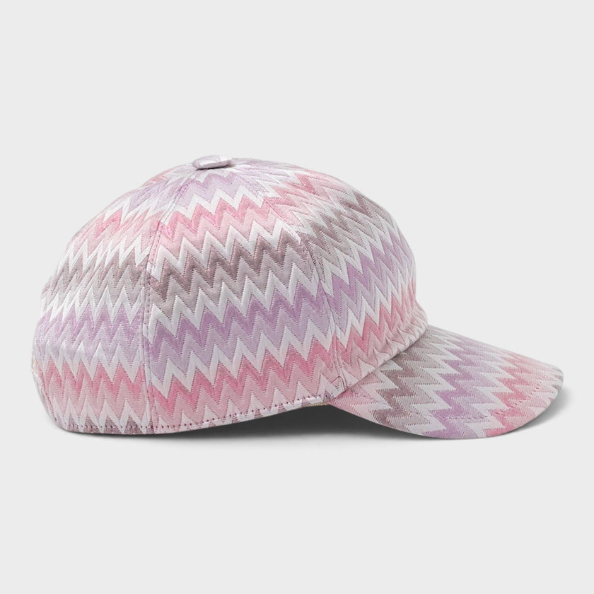 Zig Zag Print Baseball Cap Pink