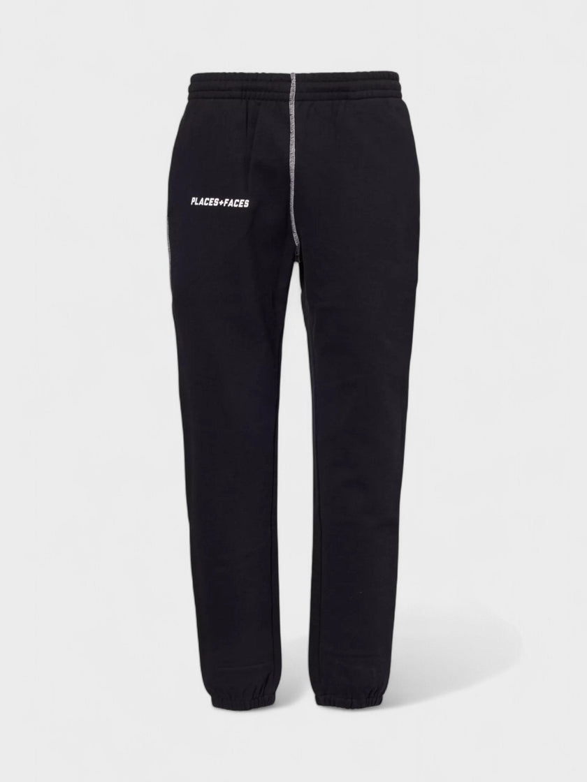 Contrast Stitch Joggers Black
