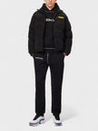 Places + Faces High Neck Woven Blend Down Puffer Black
