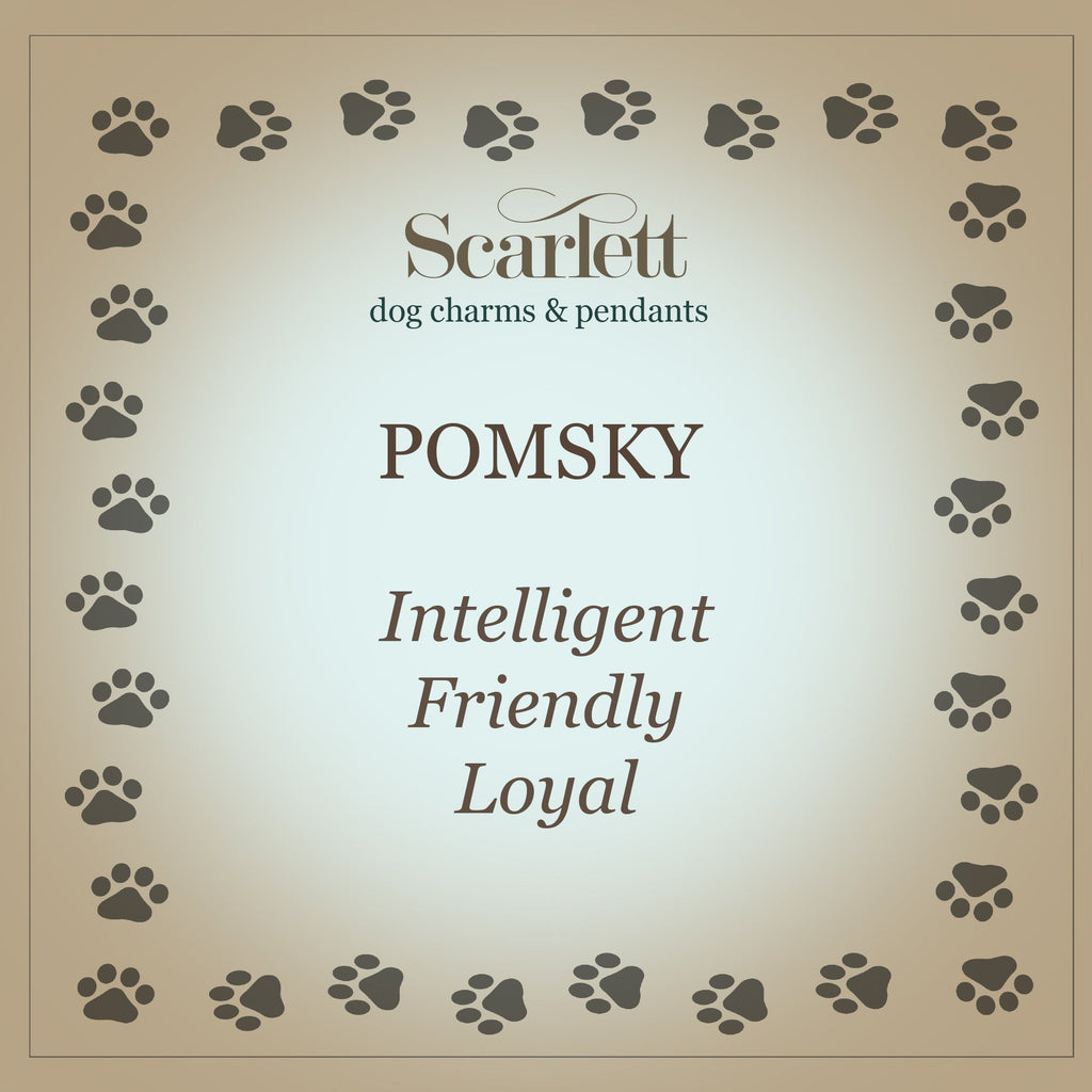 Pomsky Silver Dog Charm